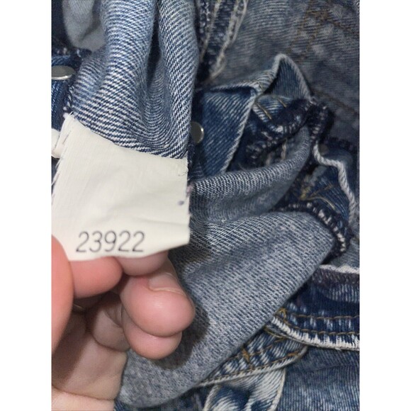 Vintage Lee Denim Overalls Jeans Women's Size 9/10 Med Pockets Blue Made In USA - Picture 10 of 10
